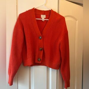 H&M Orange Cardigan Sweater
